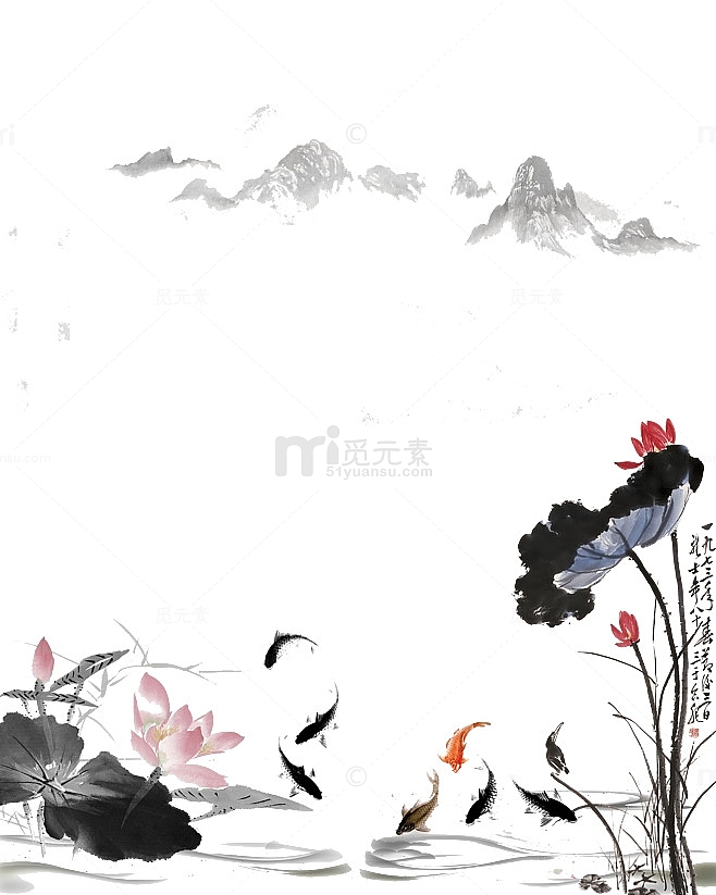 中国风水墨画背景素材