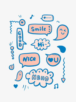 对话框气泡标题框装饰可爱手绘卡通儿童标签