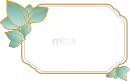 素雅蓝色花白框