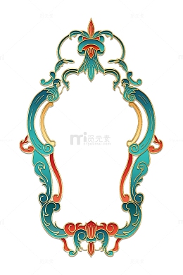 立体复古国潮浮雕装饰素材