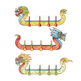 端午节龙舟卡通矢量素材
