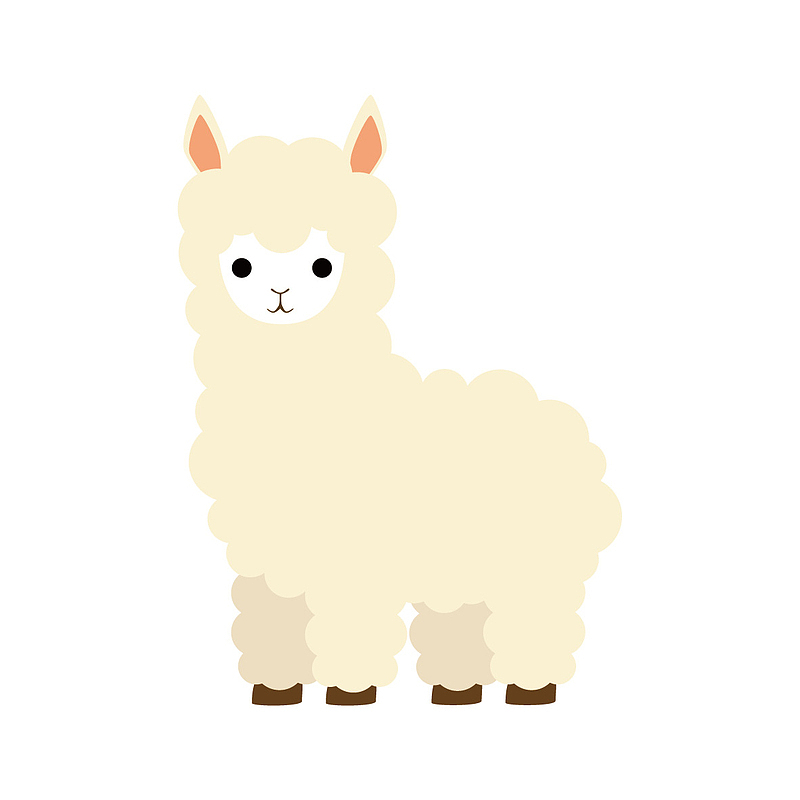 羊驼动物卡通可爱矢量