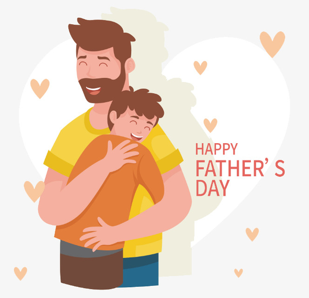 父亲节父子卡通