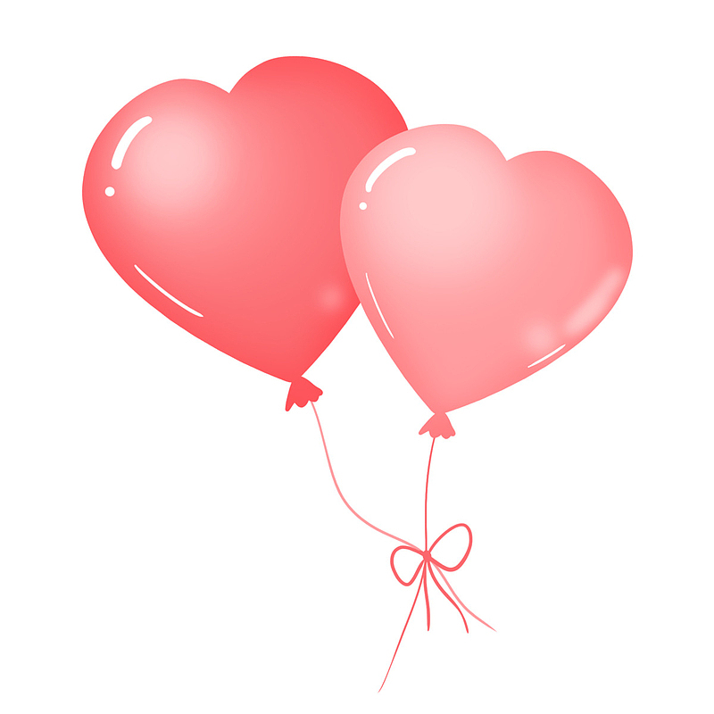 粉红卡通爱心气球