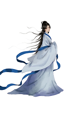 蓝色古风仙女