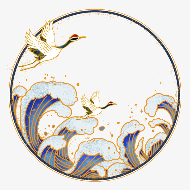 国潮仙鹤中国风大气素材免费下载_觅元素