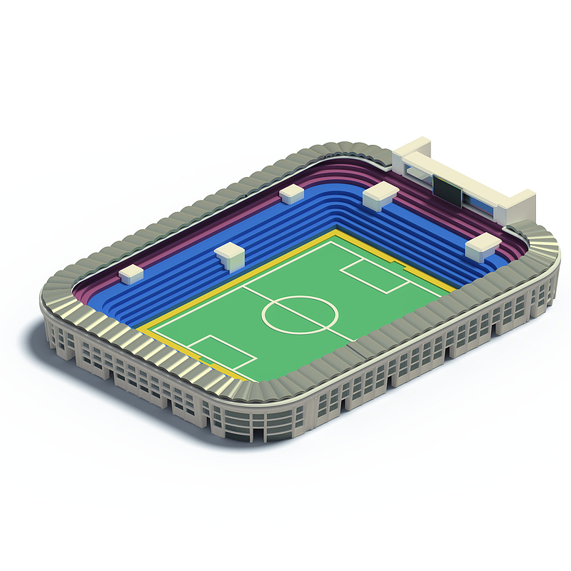 C4d 建筑 3D立体模型 足球场