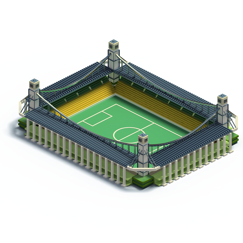 C4d 建筑 3D立体模型 球场 png