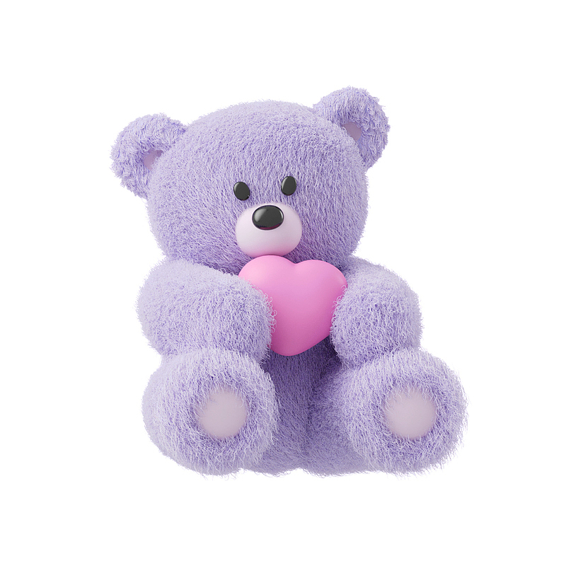 紫色玩偶熊哦