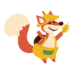 卡通手绘狐狸