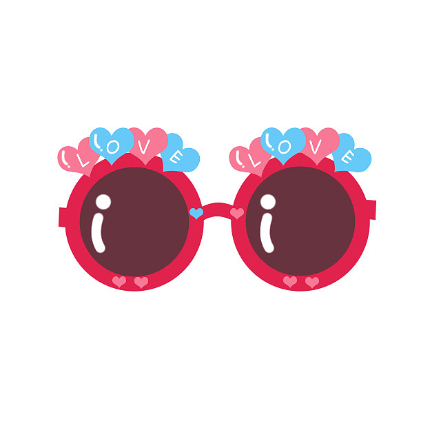 love的粉色墨镜