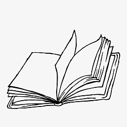 黑白简笔画书本