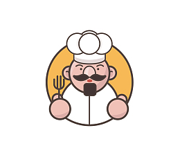 卡通美食大厨餐馆图标