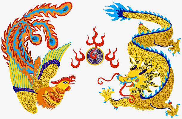 中国风龙凤呈祥插画