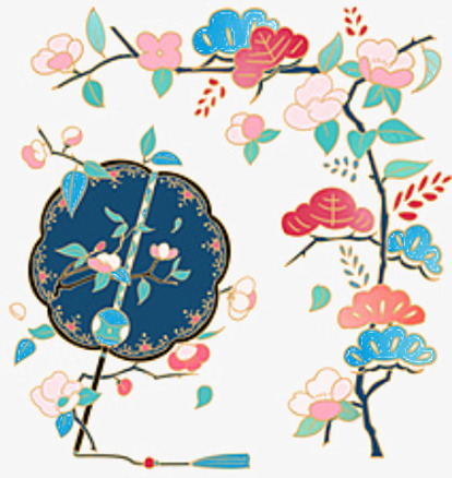 中国风手绘原创元素扇子