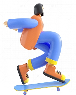 3D时尚人物元素运动