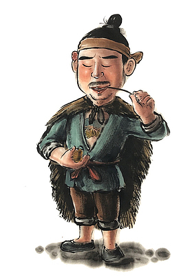 手绘卡通水浒英雄短命二郎