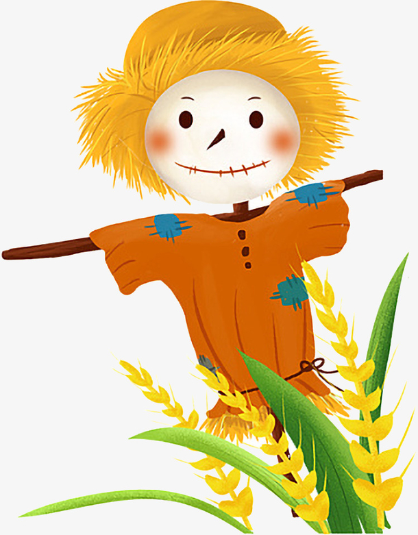手绘卡通稻草人元素素材免费下载_觅元素