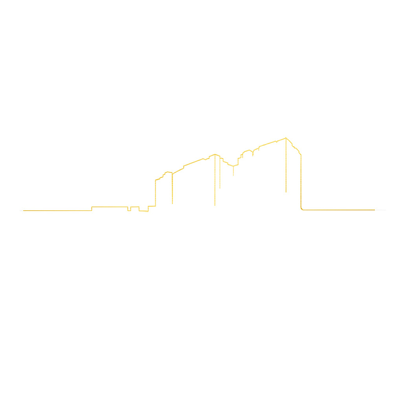 金色线稿城市