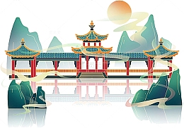 国潮中国风建筑元素