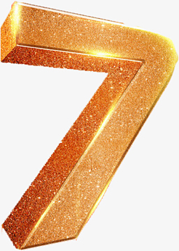 创意金色3d数字7