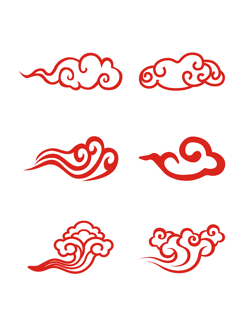 中国风古典祥云花纹云纹图案元素