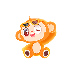 手绘可爱卡通小猴子