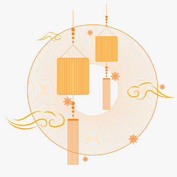 中式花纹灯笼元素