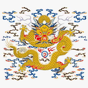 龙图案中国龙剪纸元素