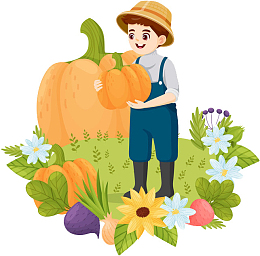 秋天丰收平民收获农产品