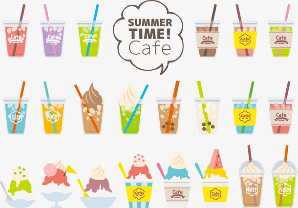 饮料卡通手绘夏日元素素材免费下载_觅元素