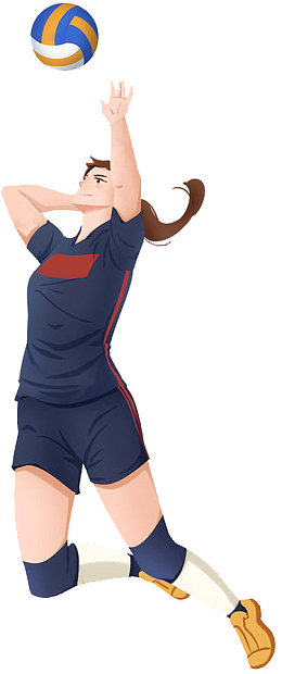 运动会奥运会人物女子打排球