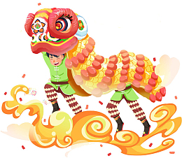 国潮舞狮喜庆新年