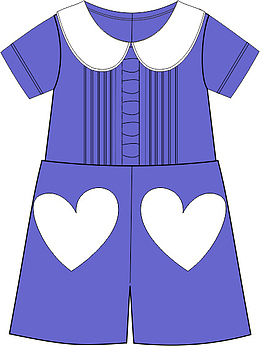 爱心口袋裤子小朋友服装