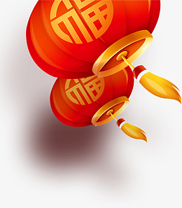 边角装饰福字红色灯笼