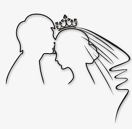 png新人线条头像png卡通浪漫婚礼情侣插画免抠pngpng卡通新郎新娘png