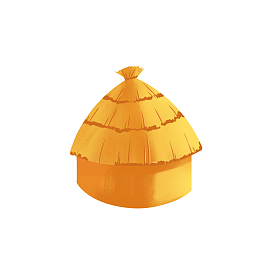 农田茅草屋，草堆