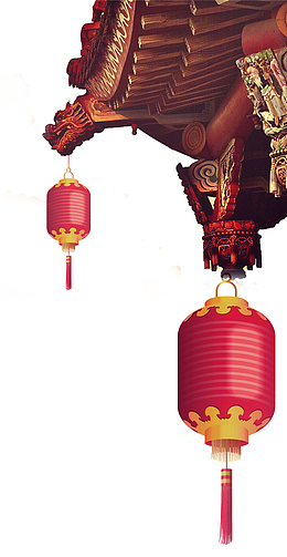 中国风红色宫殿屋檐