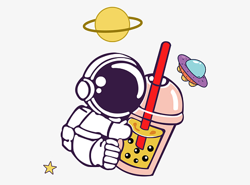 卡通宇航员太空