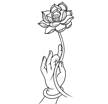 禅意手持莲花手势素材png唯美古风禅意文字海报素材png茶文化海报背景