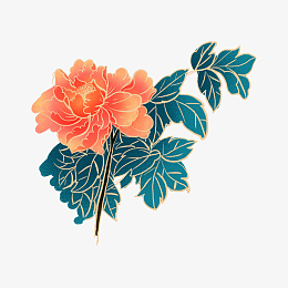 牡丹画设计元素_牡丹画免抠素材_觅元素51yuansu.com