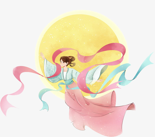 中秋节古风人物嫦娥奔月