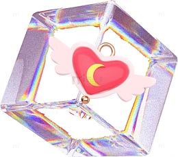 酸性设计立体爱心素材