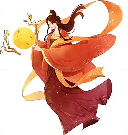 中秋节嫦娥和月亮古风
