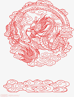 中国龙,中国红,祥云,传统