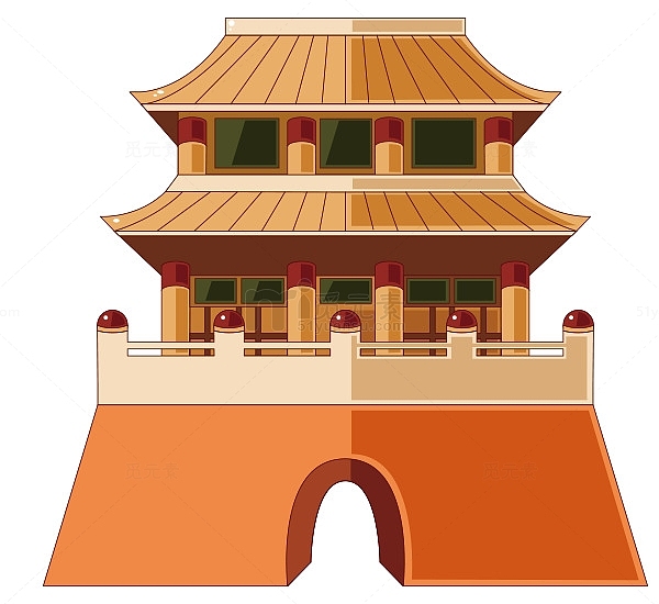 中国风，传统，城楼，建筑，国潮