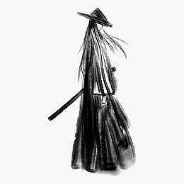 中国水墨,墨迹喷溅,笔触笔刷,侠客