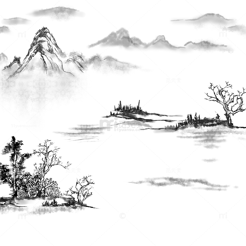 水墨画，山水画，绘画，中国风