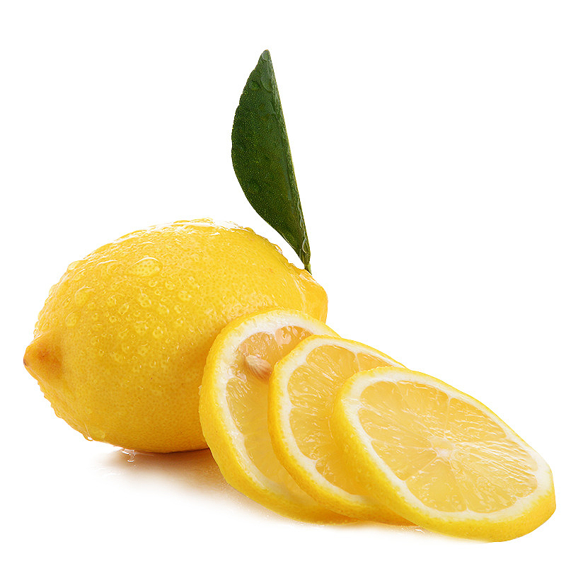 夏日 水果 清新黄色柠檬切片高清