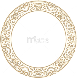 古典图案，复古边框，圆形，花纹